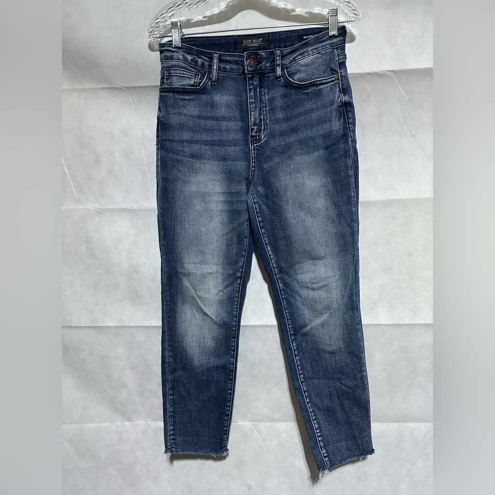 JUDY BLUE Women Denim Jeans Sz 28 Relaxed Fit Stretch Dark Wash J888191 Distress